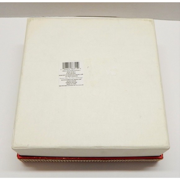 Boston Warehouse Jingle Java Appetizer Plates by Tara Reid Porcelain Set of 4 - Picture 11 of 11